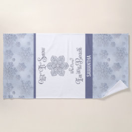 Toalla De Playa Let it Snow–Funny Christmas Beach Silver