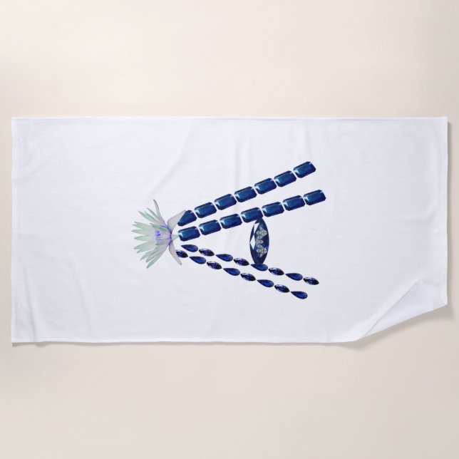 Toalla De Playa Letra inicial A, monograma moderno de moda (Anverso)