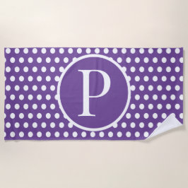 Toalla De Playa Letra inicial del personalizado Polka Dot