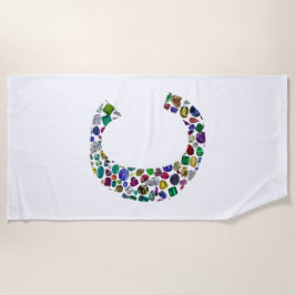 Toalla De Playa Letra monográfica inicial C moda