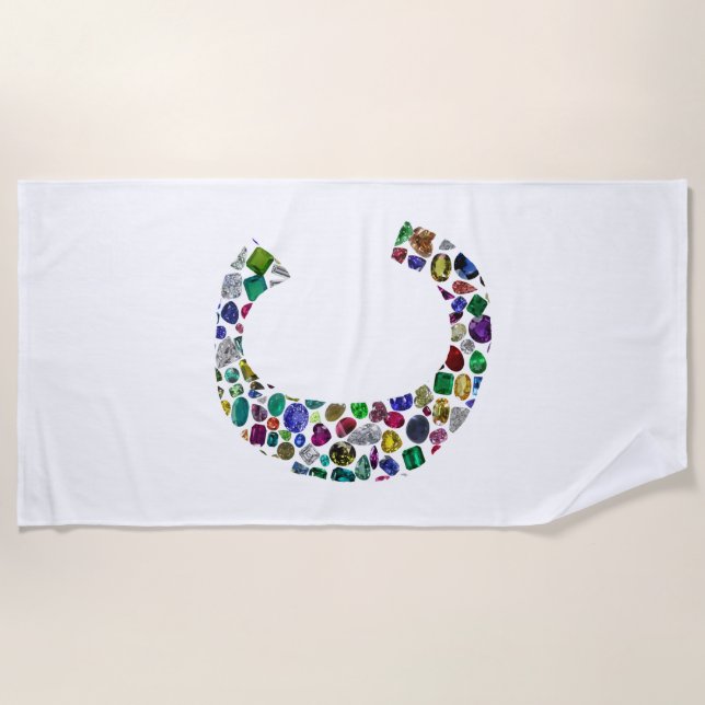 Toalla De Playa Letra monográfica inicial C moda (Anverso)