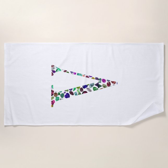 Toalla De Playa Letra V monograma (Anverso)