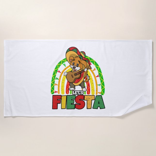 Toalla De Playa Lets Fiesta Dog (Anverso)