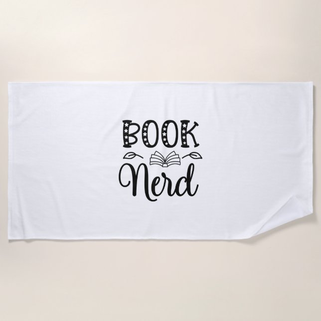 Toalla De Playa Leyendo Nerd libro de arte (Anverso)