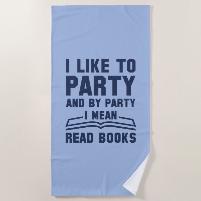 Toalla De Playa Libros de lectura de fiesta (Anverso)