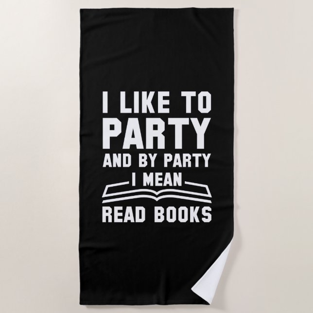 Toalla De Playa Libros de lectura de fiesta (Anverso)