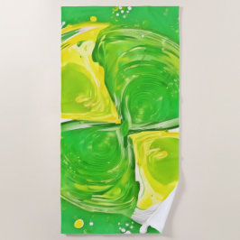 Toalla De Playa Lime Green Spiral