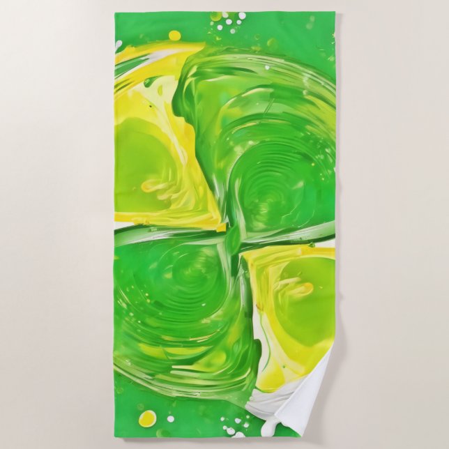Toalla De Playa Lime Green Spiral (Anverso)