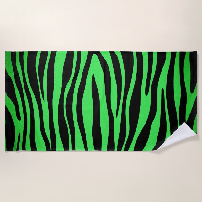 Toalla De Playa Lime Green Zebra (Anverso)