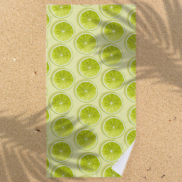 Toalla De Playa Lime Slices en amarillo claro