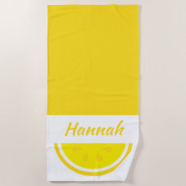 Toalla De Playa Limón amarillo personalizado