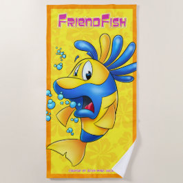 Toalla de playa linda de los pescados del dibujo