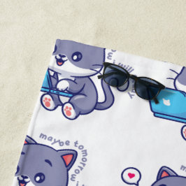 Toalla De Playa linda estudiante perezosa - tal vez mañana estudia