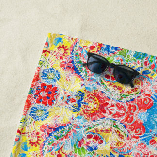 Toalla De Playa Lindo floral vintage colorido