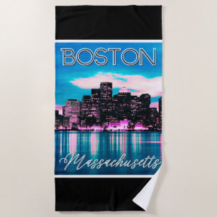 Toalla De Playa Línea aérea de Boston Massachusetts