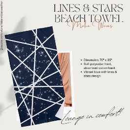 Toalla de Playa Líneas y Estrellas