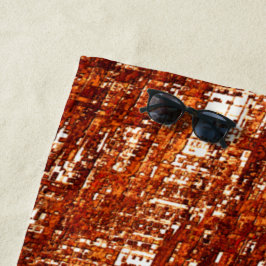 Toalla De Playa Linhas cruzadas e entalhe de quadrados enferrujado