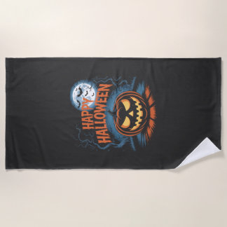 Toalla De Playa Linterna de Jack Halloween espeluznante