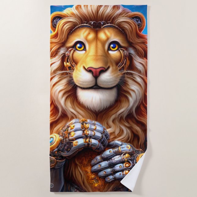 Toalla De Playa Lion Robot (Anverso)