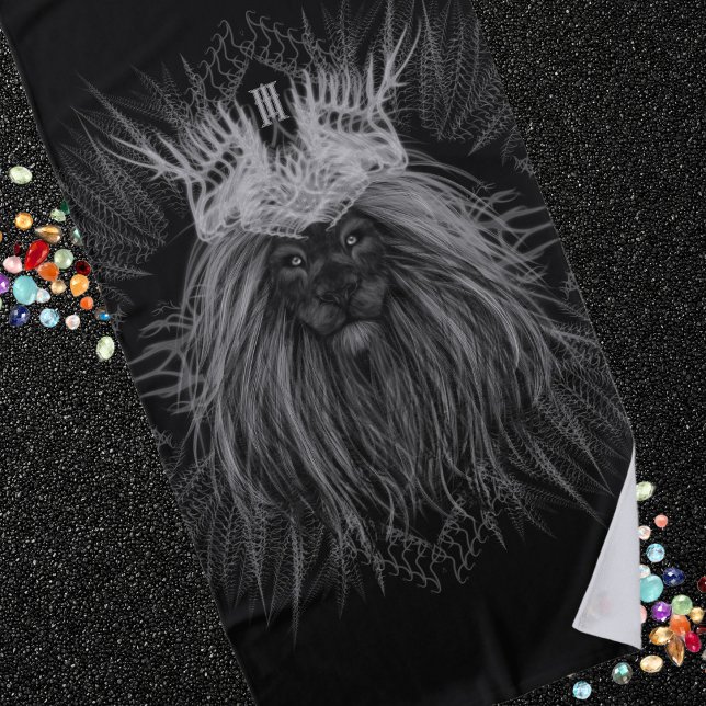 Toalla De Playa Lion with Crown Monogram Black (Subido por el creador)