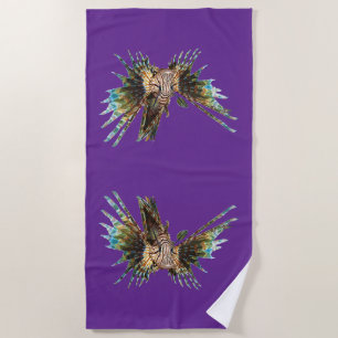 Toalla De Playa Lionfish - Diseño abstracto - Cortar una foto  