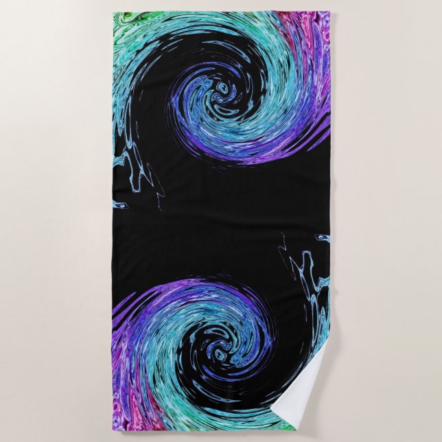 Toalla de playa Liquid Rainbow Wave (Anverso)