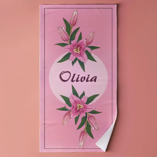 Toalla De Playa Lirio de Blooming Rosa