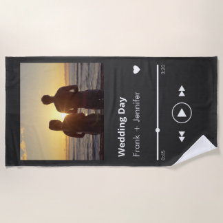 Toalla De Playa Lista de reproducción de música con fotos personal