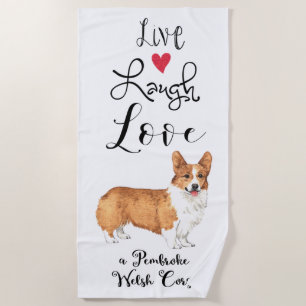 Toalla De Playa Live Lauder Love a Pembroke Welsh Corgi