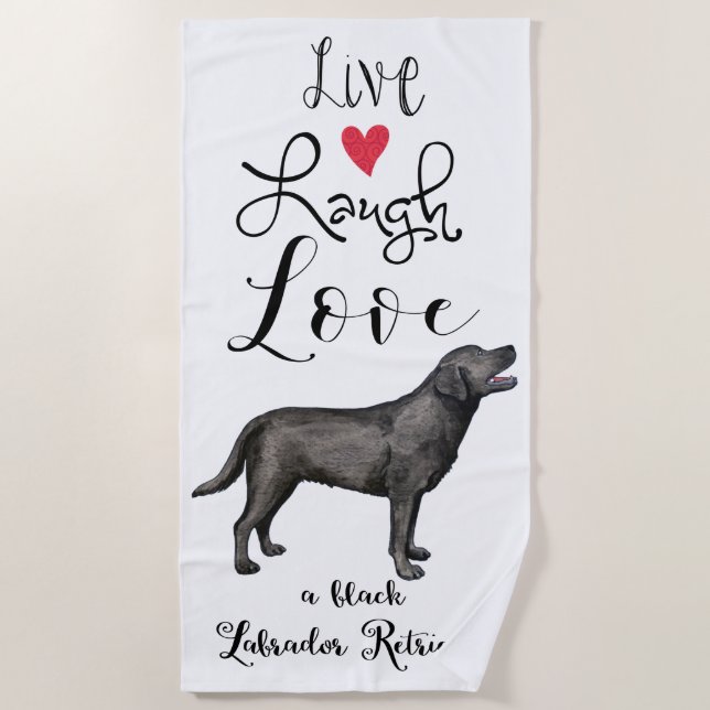 Toalla De Playa Live Laugh Love a Black Lab (Anverso)
