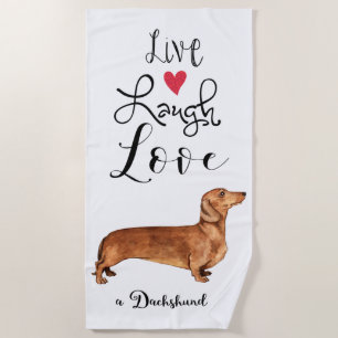 Toalla De Playa Live Laugh Love a Dachshund Beach Towell