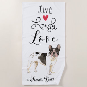 Toalla De Playa Live Laugh Love a French Bulldog