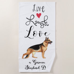 Toalla De Playa Live Laugh Love a German Shepherd