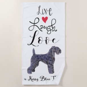 Toalla De Playa Live Laugh Love a Kerry Blue Terrier