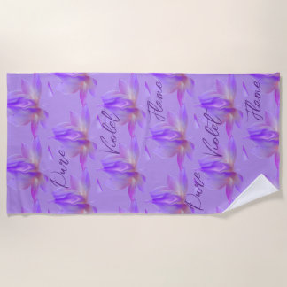 Toalla De Playa Llama Violeta Pura Con Loto Loto