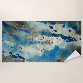 Toalla De Playa Llamada de Sea Beach Surfer Ocean Waves Blue Cute