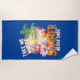 Toalla De Playa Llévame donde el verano nunca termina, bebida trop