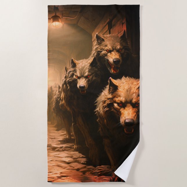 Toalla De Playa Lobos malvados (Anverso)