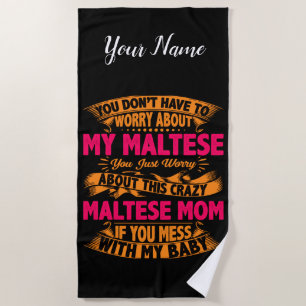 Toalla De Playa Loca Mamá Maltesa