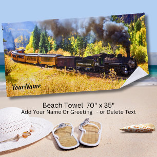 Toalla De Playa Locomotora del motor del tren de vapor - Añadir su