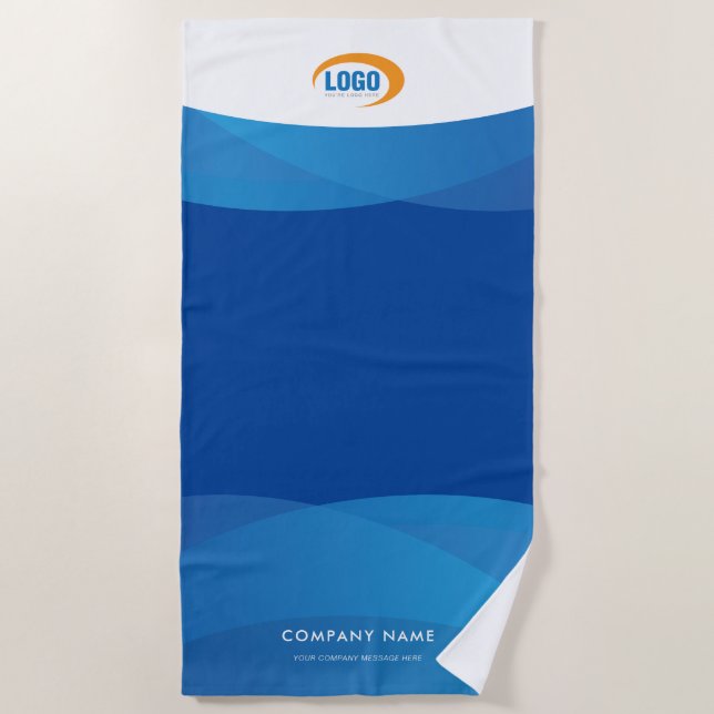 Toalla De Playa Logo azul moderno (Anverso)