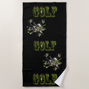 Toalla De Playa Logo de Green Dimensional Golf Picture,