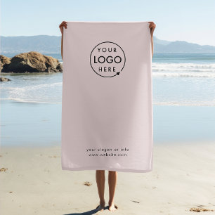 Toalla De Playa Logotipo comercial   Rubor Pink Professional Moder