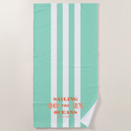 Toalla De Playa logotipo de Rayas de Celebración Náutica