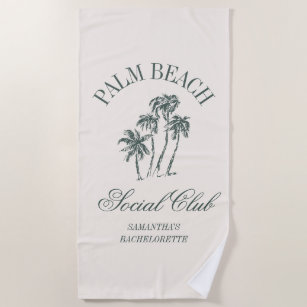Toalla De Playa Logotipo del Club Social Retro Luxe Beach