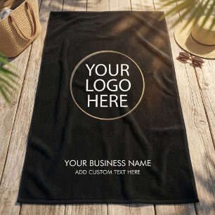 Toalla De Playa Logotipo y texto de empresa de negocios profesiona