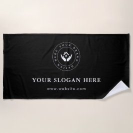 Toalla De Playa Logotipo y texto personalizados minimalistas simpl
