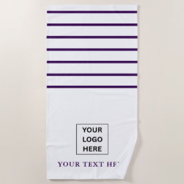 Toalla De Playa Logotipo y texto personalizados minimalistas simpl