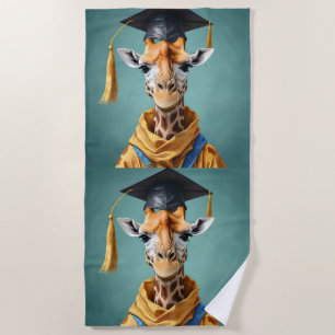 Toalla De Playa Logros importantes: Día de graduación de una jiraf