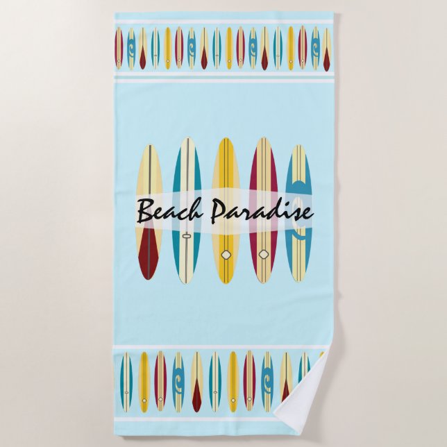 Toalla De Playa Longboard de vintage (Anverso)